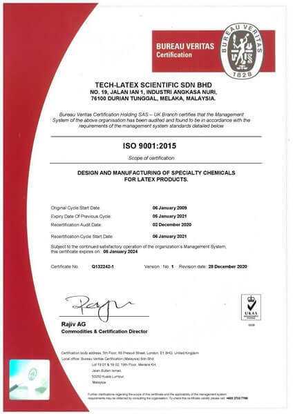 ISO Certificate (UKAS)